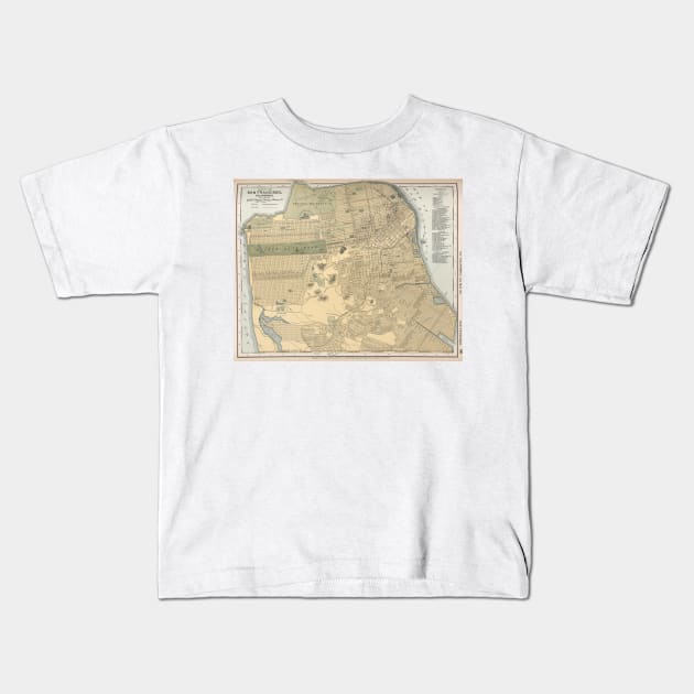 Vintage Map of San Francisco CA (1891) Kids T-Shirt by Bravuramedia